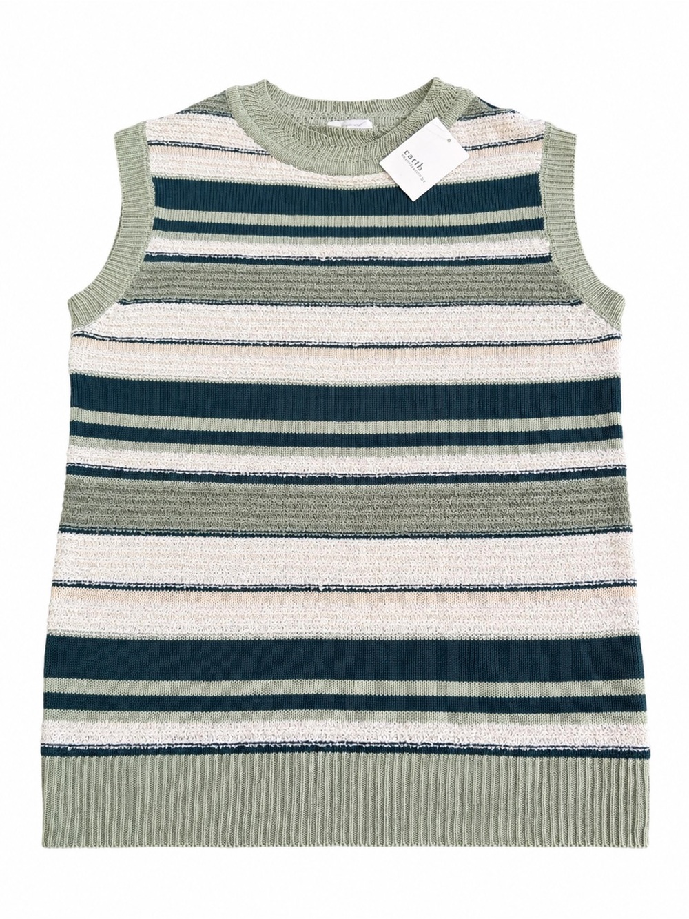 Earth Music & Ecology Japan NWT Striped Sweater Vest